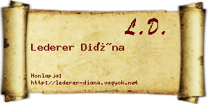 Lederer Diána névjegykártya